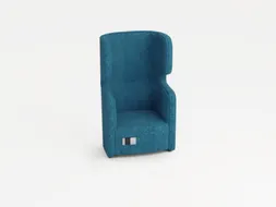 fauteuil,1-zits,geluidabsorberend,stof blauw,HxBxD 1330x860x760mm