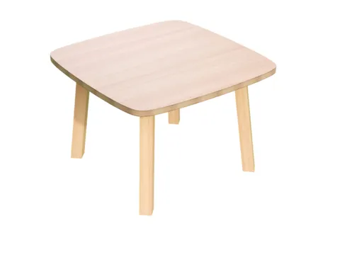 bijzettafel,HxBxD 400x600x600mm,4voeten natuur,vierkante buis