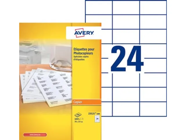 Avery Kopieeretiketten 70x37mm Wit