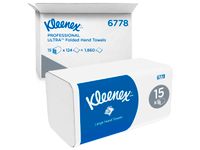 Handdoek KC Kleenex i-vouw 2-laags 21.5x31.8cm wit 15x124st 6778