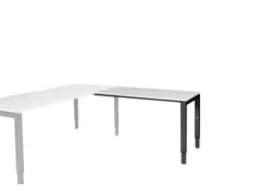 Domino Aanbouw Hoogte Verstelbaar 1200x600mm Grijs 25mm Zwart