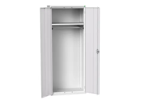 Lockerkast 2000x800x550mm 1 vak, dubbele vleugeldeur, RAL7035