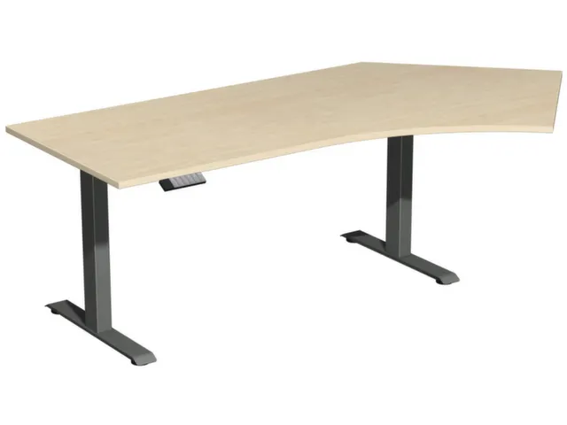 Av. régl. él. hauteur bureau d'angle HxlxP 730-1230x2166x1130mm