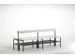 banc double,HxLxP 770x2000x725mm,barres alu,structure acier RAL7016