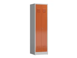 Lockerkast 1800x500x500mm 2 vakken, klinksluiting, RAL3000