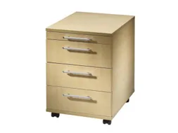 Mobiel Ladenblok 590x430x580mm Pennenlade 3laden Esdoorn Beugelgreep