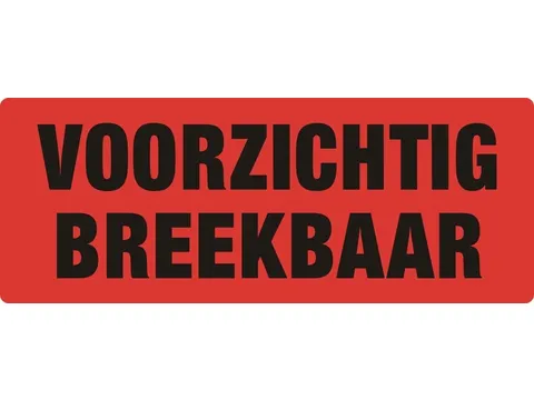 Waarschuwingsetiket voorzichtig breekbaar 130mmx50mm 500st