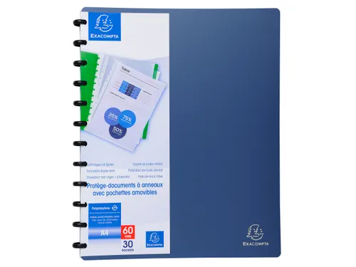 Showalbum PP ring 30 tas A4 blauw metal