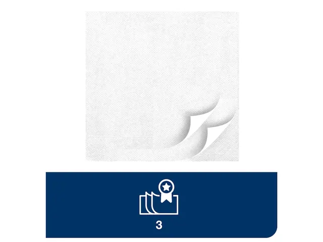 Serviette Soft dinner 3 épaisseurs 39x39cm pli 1/4 blanc