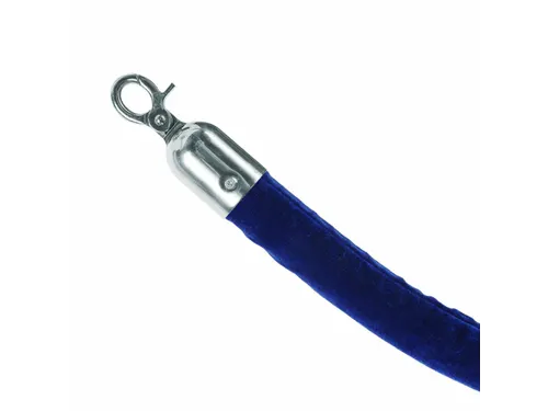Afzetkoord Velours Blauw 1.5 meter met Chromen haken