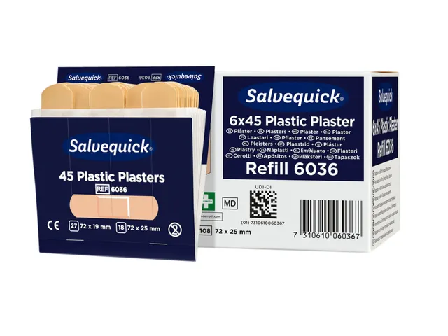 Pleisters Salvequick navulling plastic 6x 45 stuks