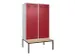 locker met bank,voor scheiding van kleding,HxBxD 2120x1200x815mm,4vak