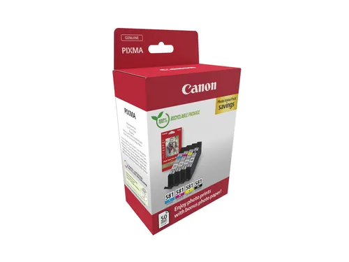 Canon CLI-581 Inktcartridge + 50 Vel 10x15 Fotopapier