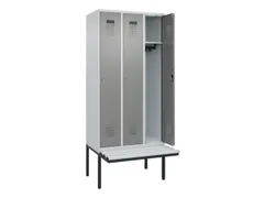 locker met bank,HxBxD 2120x900x815mm,3vak,vak B 300mm,cilinderslot