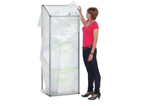 Afvalverzamelaar Groot Volume 1835x630x540mm 1000 Liter Rotax-Zilver