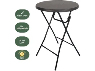 Statafel Inklapbaar BT100 Zwart 80cm - 3