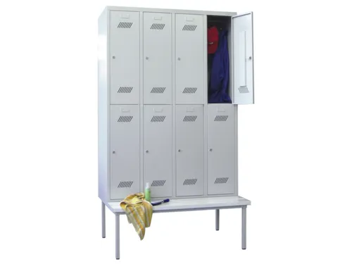 banklocker,dubbeldeks,HxBxD 2150x1200x800mm,RAL7035,front RAL7035