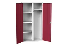 Lockerkast 2000x1050x550mm 4 vakken, dubbele vleugeldeur, RAL3004