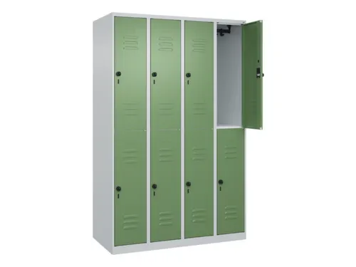 dubbeldekse locker,HxBxD 1850x1200x500mm,4x2vak.,vak B 300mm