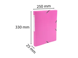 Klasseerdoos PP rug 25mm A4 roze - 10