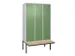 locker voor scheiding van kleding,HxBxD 2120x1200x815mm,3vak