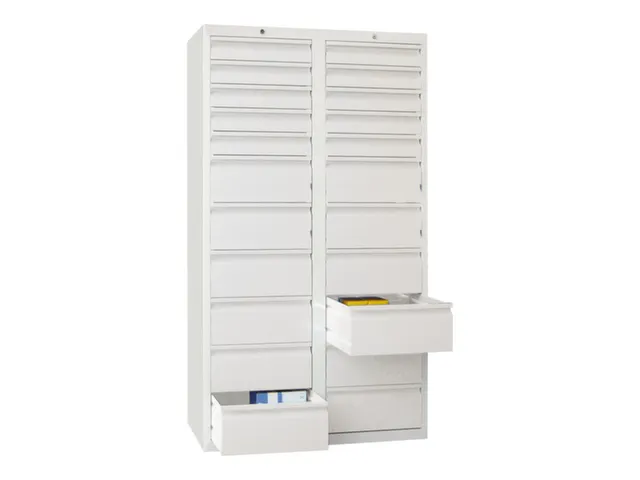 ladekast HxBxD 1800x1000x500mm 22laden RAL7035 front RAL7035