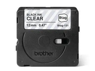 Labeltape Brother Ptouch Btag-131 12mm zwart op transparant - 3