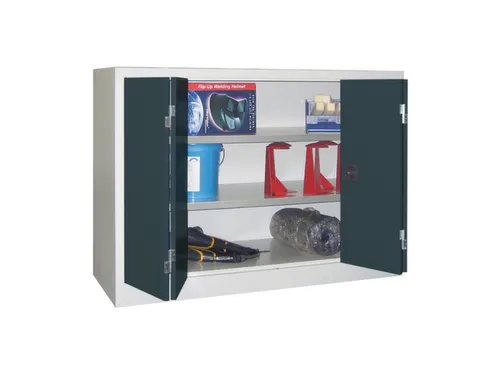 Vouwdeurkast 1000x1200x600mm 2legborden Verzinkt Ral7035 Front Ral7016
