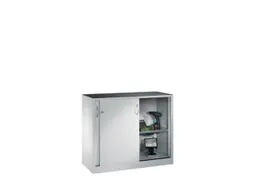 schuifdeurkast,HxBxD 1000x1200x400mm,romp RAL7035,front RAL7035