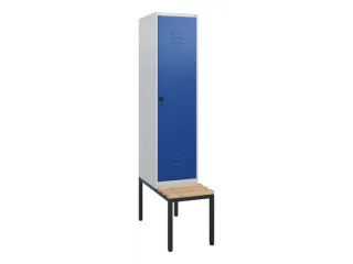 locker met bank,HxBxD 1950x400x815mm,1vak,vak B 400mm,draaigrendel - 1