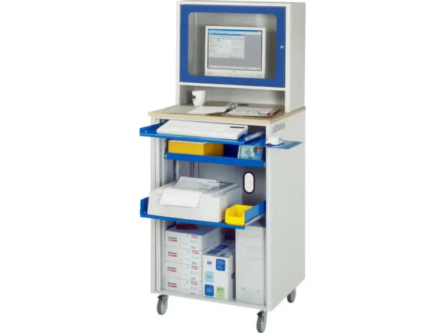 pc-kast,HxBxD 1810x720x660mm,monitorvak,toetsenbord-/muisblad