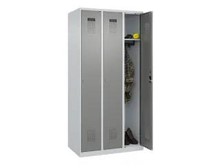 locker,HxBxD 1850x900x500mm,3vak,vak B 300mm,cil.-slot,staand op vloer - 1
