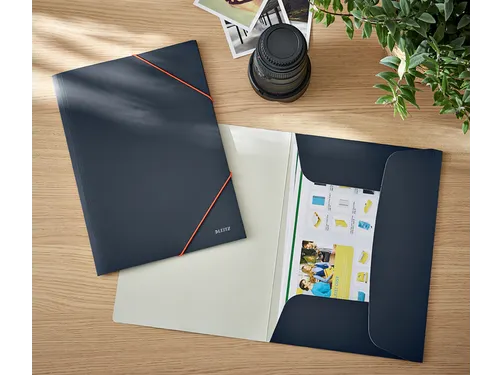 Elastomap Leitz Cosy A4 3-kleps grijs