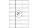 Office Products Etiket 70x42,3mm Wit Rechte Hoek 2100 stuks