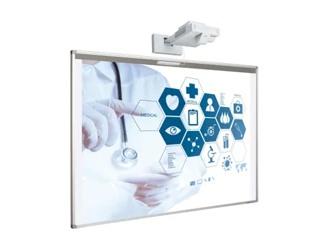 Projectiebord 126x231cm Enkelvlaks 16:9 mat wit finger touch