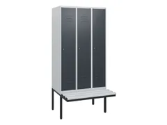 locker met bank,HxBxD 1950x900x815mm,3vak,vak B 300mm,cil.-slot