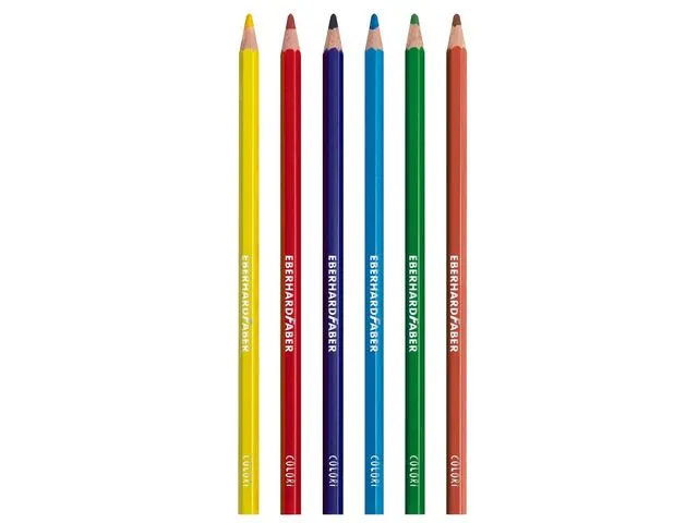 Kleurpotlood Eberhard Faber 17,5cm kartonnen etui à 6 stuks assorti k