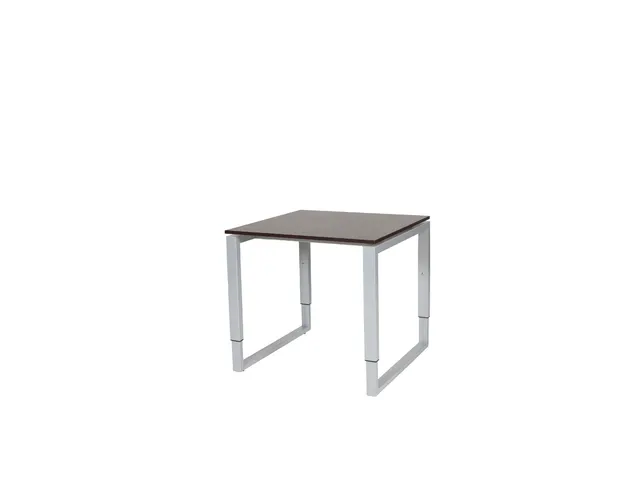 Domino Plus Bureau Hoogte Verstelbaar 800x800mm Logan Eiken Alu O-Poot