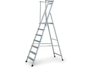 platformladder,bordes HxBxD 1740x400x400mm,7trede(n),aluminium - 2