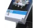 OUTLET Totem porte-brochures argent avec étagères en métal