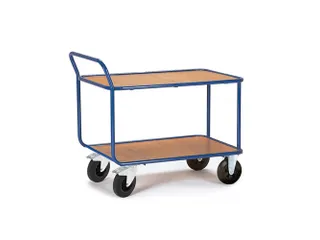 tafelwagen,draagverm. 500kg,2etage(s),laadvl. LxB 1200x800mm,houtetage - 1