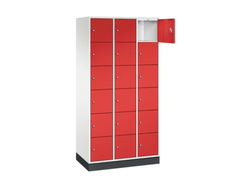 lockerkast,HxBxD 1950x920x500mm,3x6vakken,cil.-slot,sokkel