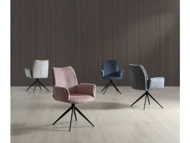 Bezoekersstoel,Stervoetonderstel Ronde Buis Zwart,M. Armleuningen