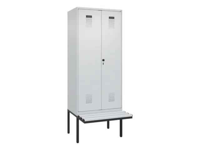 locker met bank,voor scheiding van kleding,HxBxD 2120x800x815mm,2vak