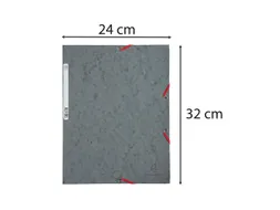 Elastomap 3 kleppen glanskarton 400g/m2 - A4-Grijs