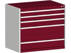 ladekast HxBxD 900x1050x750mm 5laden romp RAL7035 front RAL3004