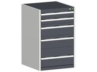 ladekast HxBxD 1000x650x650mm 5laden romp RAL7035 front RAL7016 - 1