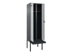 locker met bank,voor scheiding van kleding,HxBxD 2120x600x815mm,2vak
