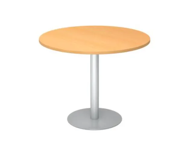 vergadertafel,HxØ 745x1000mm,rond,schotelvoet zilverkleurig,ronde bui
