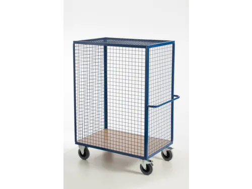 kastwagen,draagverm. 600kg,laadvl. LxB 980x700mm,houtplaat,3gaaswanden